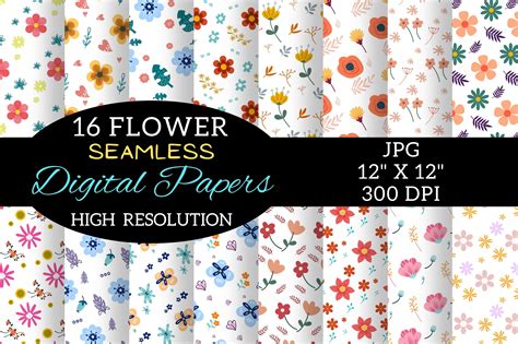 Download Free Flowers Digital Paper Crafts