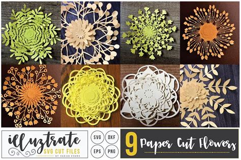 Download Free Flowers Digital Paper Cut Files
