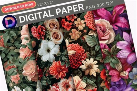 Download Free Flowers Digital Paper Images