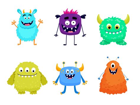 Download Free Fluffy Monsters Vector Clipart Files Free PSD Mockups
