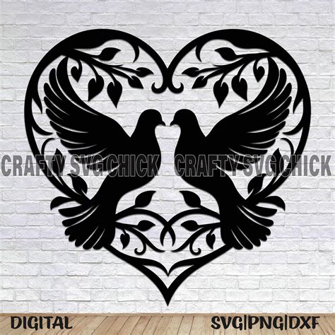 Download Free Folk Art Doves - SVG File, DXF File Commercial Use DXF Files