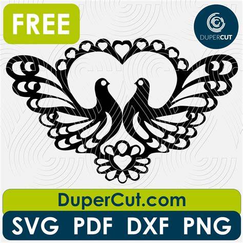 Download Free Folk Art Doves - SVG File, DXF File Easy Edite