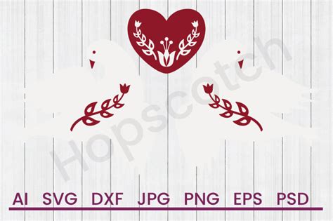 Download Free Folk Art Doves - SVG File, DXF File Files DXF Files