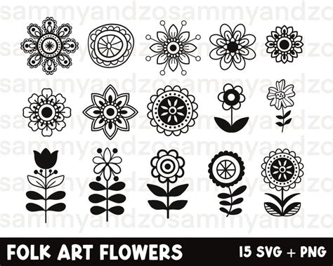 Download Free Folk Flower Pattern Commercial Use DXF Files