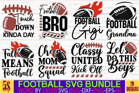 Download Free Football Bundle 1 SVG Files Free PSD Mockups