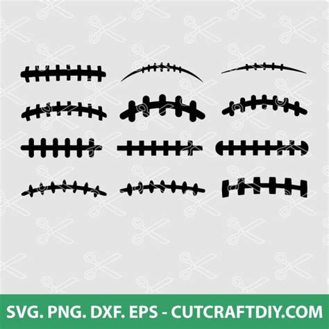 Download Free Football Cut Files, Football Laces DXF Files