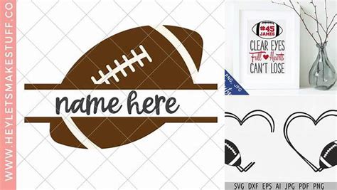 Download Free Football Full Hearts Monogram SVG Cutting Files Files