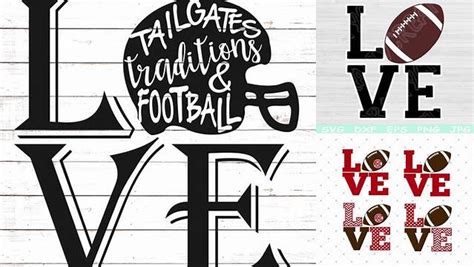 Download Free Football Love Svg Printable Cut Files