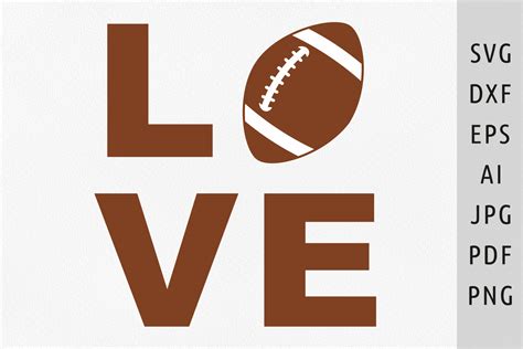 Download Free Football Love Svg Printable Files For Crafts