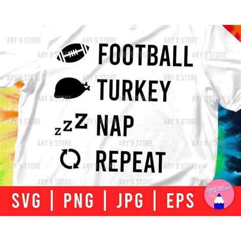 Download Free Football Turkey Nap Repeat Thanksgiving Files For Crafts