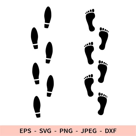 Download Free Footprint SVG, Footprint DXF, Cuttable File Commercial Use DXF Files