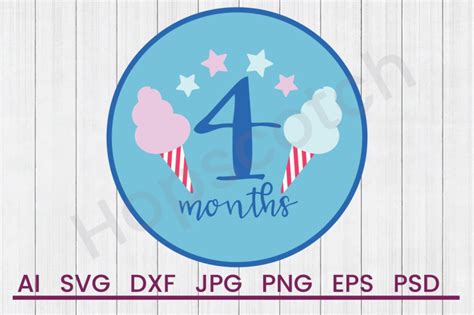 Download Free Four Months - SVG File, DXF File Commercial Use Free PSD Mockups