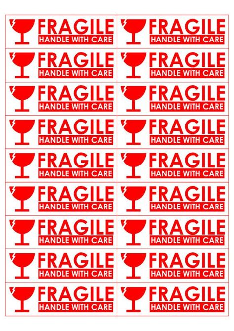 Free Fragile Stickers Printable