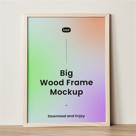 Download Free Frame on wood texture. Files Free PSD Mockups