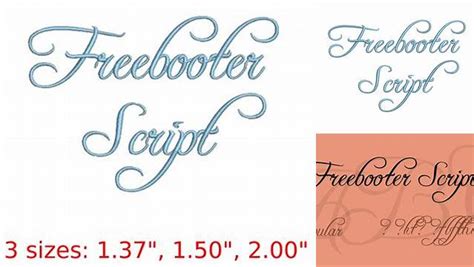 Download Free Freebooter Script 15 sizes embroidery font DXF Files