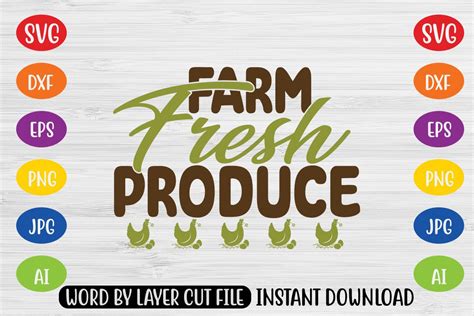 Download Free Fresh Produce Rustic Sign SVG Cut File Commercial Use For Crafts