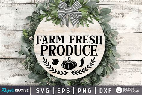 Download Free Fresh Produce Rustic Sign SVG Cut File For Silhouette