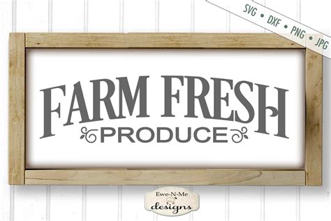Download Free Fresh Produce Rustic Sign SVG Cut File Printable