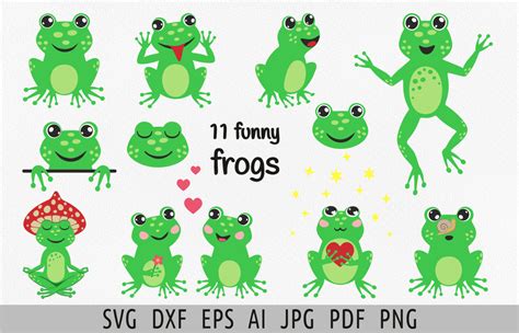 Download Free Frog SVG Digital Stamps | Set of 22 Files