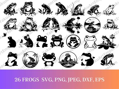 Download Free Frog SVG Digital Stamps | Set of 22 Images