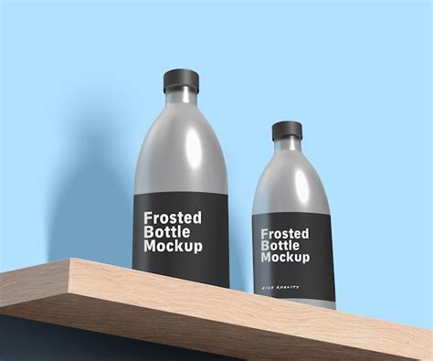 Download Free Frosted Bottle Mockup PSD Generator PSD Files
