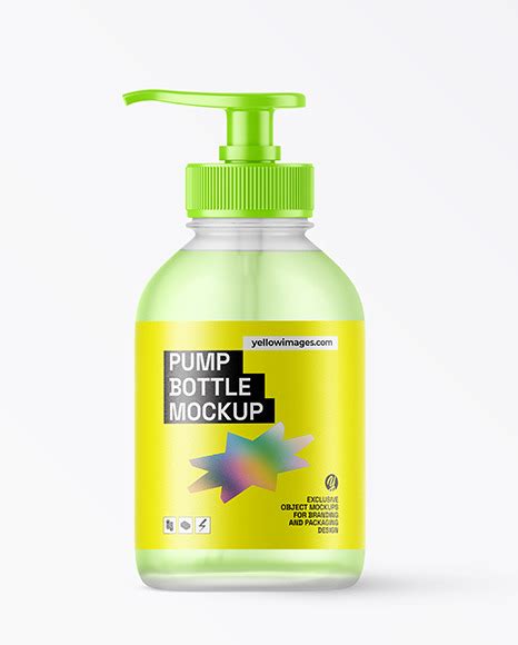 Download Free Frosted Cosmetic Bottle with Pump Mockup PSD PSD Yellowimages PSD Files