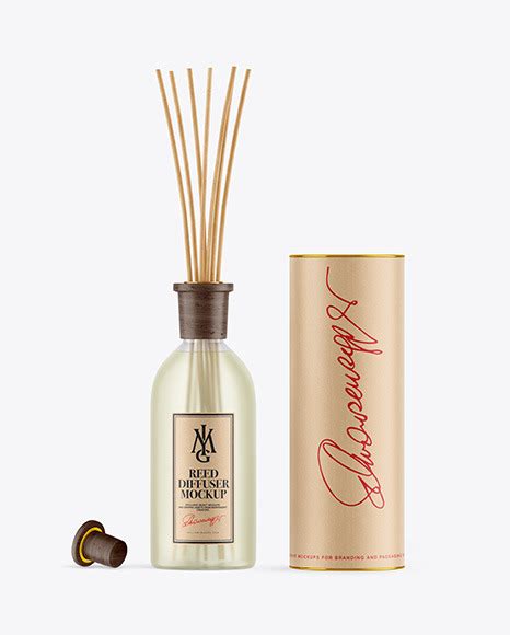 Download Free Frosted Diffuser Bottle with Tube Mockup PSD Generator