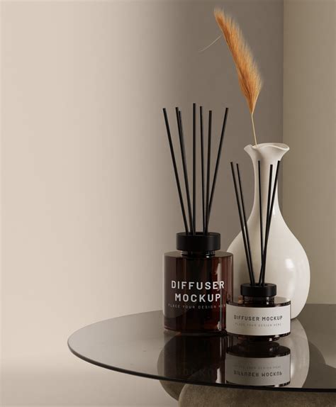 Download Free Frosted Diffuser Bottle with Tube Mockup PSD PSD Yellowimages PSD Files