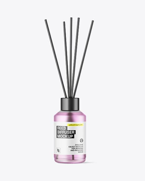 Download Free Frosted Diffuser Bottle with Tube Mockup PSD Yellow Images Free Mockups PSD Files