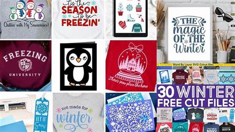 Download Free Frozen Winter Collage Sheet,Magic Winter Cut Files
