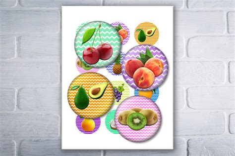 Download Free Fruit Digital Collage Sheet,BottleCap,Printable Files For Crafts