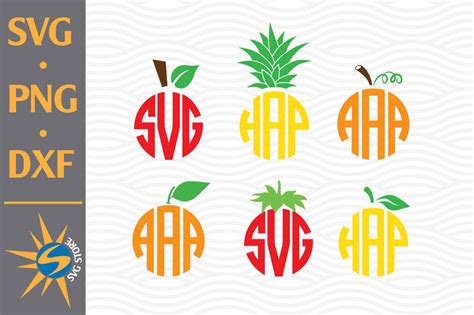 Download Free Fruits Monogram SVG, PNG, DXF Digital Files Include Commercial Use