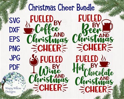 Download Free Fueled By Christmas Cheer SVG Bundle DXF Files