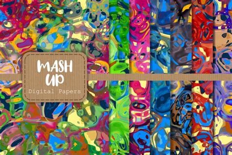Download Free Funky Abstract Mash Up Digital Papers Files Free PSD Mockups