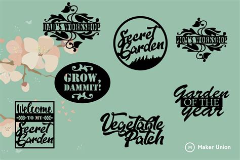 Download Free Garden Signs Cut Files Pack DXF Files