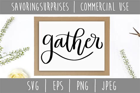 Download Free Gather - Hand Lettered For Crafts
