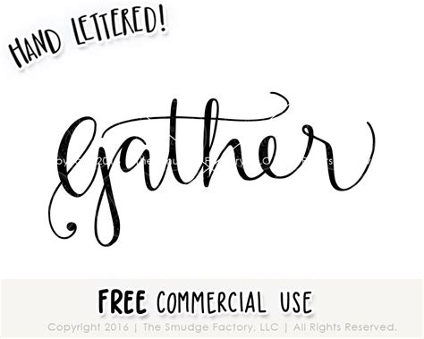 Download Free Gather - Hand Lettered For Silhouette