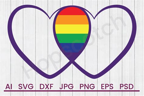Download Free Gay Pride Hearts - SVG File, DXF File Cut Images