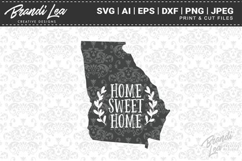 Download Free Georgia Home Sweet Home State Map SVG Cut Files Commercial Use Free PSD Mockups