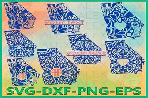 Download Free Georgia State Mandala Clipart Files DXF Files