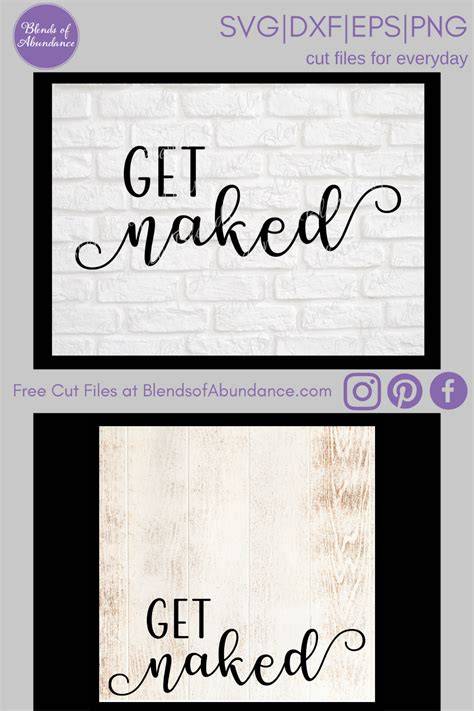 Download Free Get Naked Bathroom Sign SVG Cut File Files