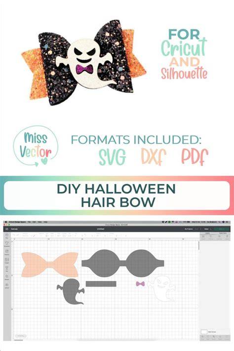 Download Free Ghost Hair bow template SVG, DXF, PDF with DIY tutorial For Crafts