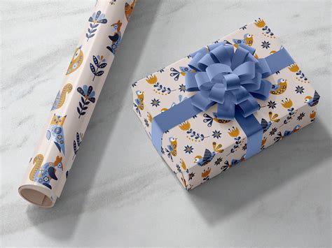 Download Free Gift Wrapping Paper Mockup Bundle PSD Templates Object Mockups PSD Files