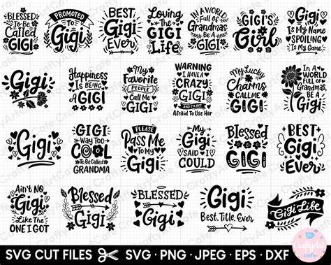 Download Free Gigi SVG Commercial Use DXF Files
