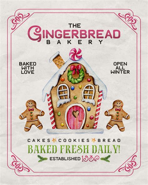 Download Free Gingerbread Bakery Printable