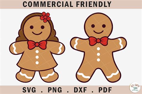 Download Free Gingerbread Boy and Girl | SVG | PNG | DXF Files DXF Files