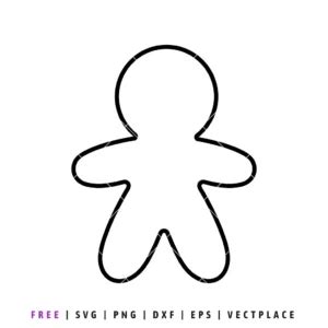 Download Free Gingerbread Man SVG, Gingerbread Man DXF, Cuttable File Easy Edite