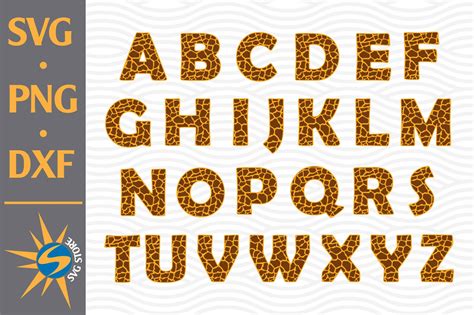 Download Free Giraffe Letters SVG, PNG, DXF Digital Files Include DXF Files