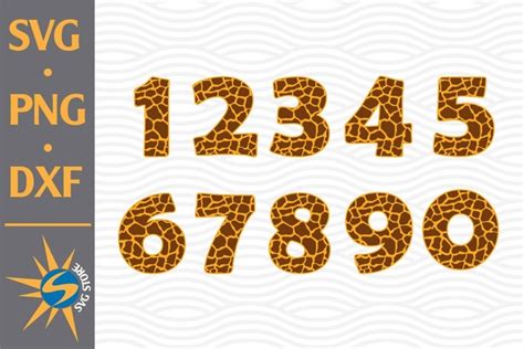 Download Free Giraffe Numbers SVG, PNG, DXF Digital Files Include For Cricut