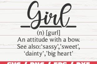 Download Free Girl Word Dictionary Definition SVG Cut File Printable